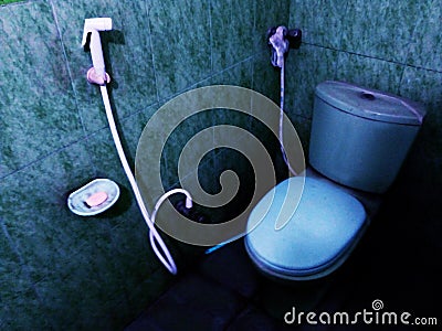 Toilet Commode.Western Commode Toilet Eddy Dual Flush Water Saving Toilets.Eddy Dual Flush Bathroom Commode.Toilet in Bathroom. Stock Photo