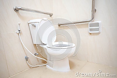 Toilet for disability people Stock Photo