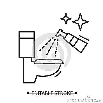 Toilet disinfection icon. Restroom cleaning simple vector illustration. Vector Illustration