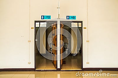 Toilet doors ,male and female genders Stock Photo