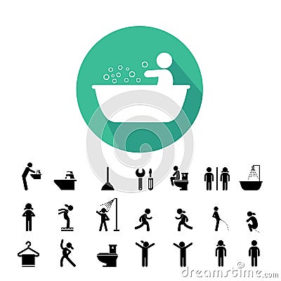 Toilet and hygiene icons Vector Illustration