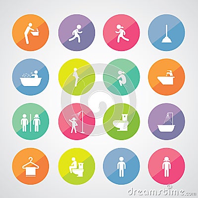 Toilet and hygiene icons Vector Illustration