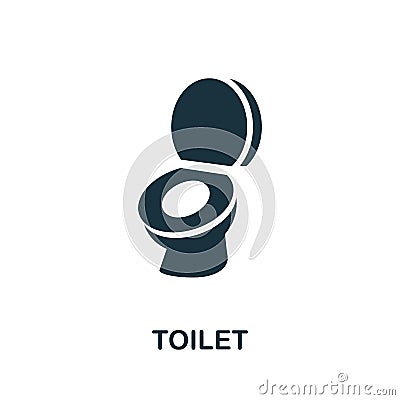 Toilet icon. Monochrome simple element from housekeeping collection. Creative Toilet icon for web design, templates Vector Illustration