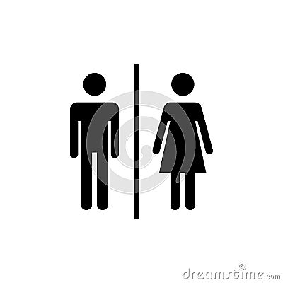 Toilet icon vector isolated on white background. Toilet sign. Man and woman restroom sign vector. Male and female icon Vector Illustration