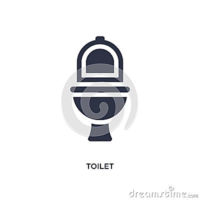 toilet icon on white background. Simple element illustration from camping concept Vector Illustration