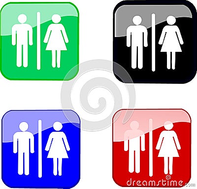 Toilet icons Cartoon Illustration