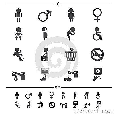 Toilet icons vector Vector Illustration