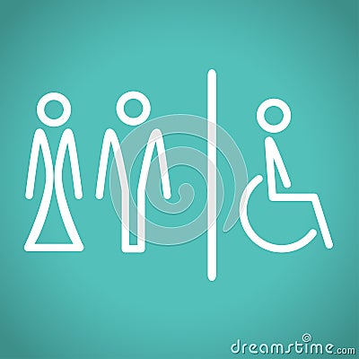 Toilet icons, vector illustration. Vector Illustration