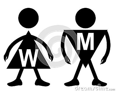 Toilet Indicating Sign. Vector Men and Women WC Vector Illustration