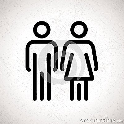 Toilet indicating sign. Vector men and women WC directional signs. Vector Illustration