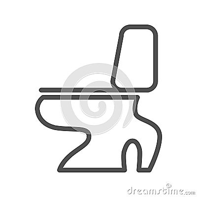 Toilet Line Icon Vector Illustration