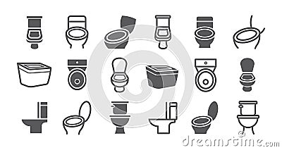 Toilet line icon. Vector signs for web graphics. Vector Illustration