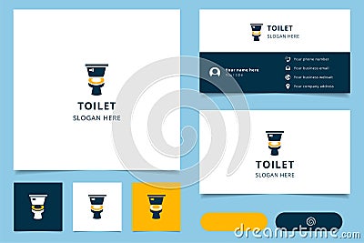 Toilet logo design with editable slogan. Branding book and business card template. Vector Illustration