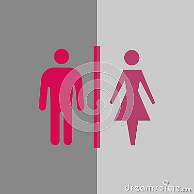 Toilet man woman icon stock vector illustration flat design Vector Illustration