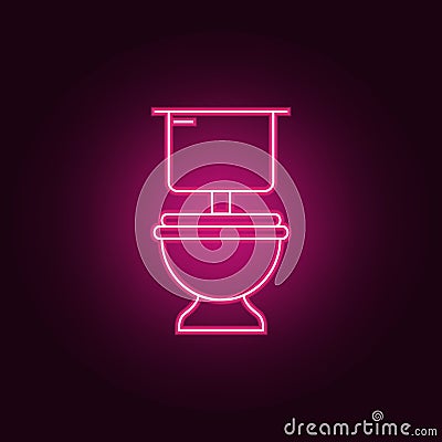 toilet neon icon. Elements of web set. Simple icon for websites, web design, mobile app, info graphics Stock Photo