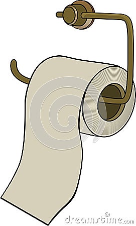 toilet paper cartoon holder dreamstime