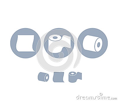 Toilet paper. Icon set Vector Illustration