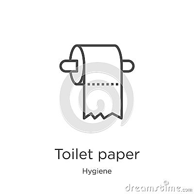 toilet paper icon vector from hygiene collection. Thin line toilet paper outline icon vector illustration. Outline, thin line Vector Illustration