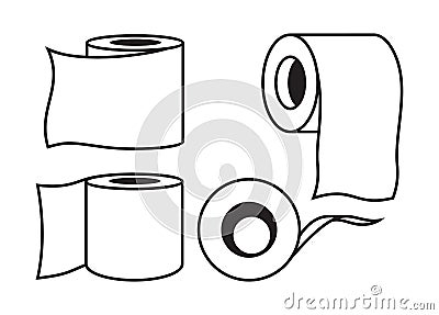 Toilet paper icon Cartoon Illustration