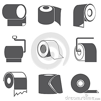 Toilet paper icons Stock Photo