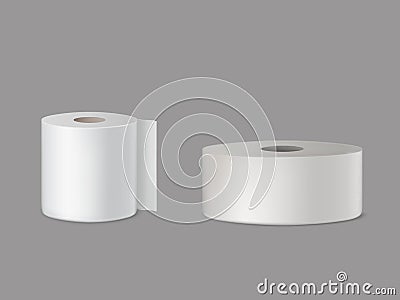 Toilet paper, kitchen towel 3d realistic vector Vector Illustration