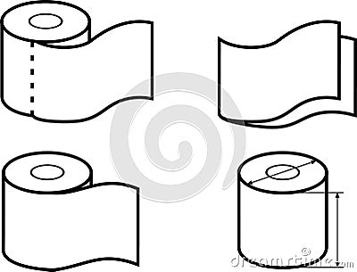 Toilet paper roll. Set of icons for packaging design Vector Illustration