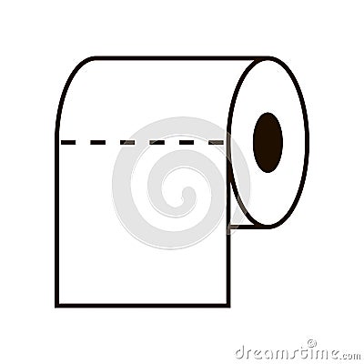 Toilet paper simple vector icon. Toilet tissue paper roll flat icon. Vector illustration Cartoon Illustration