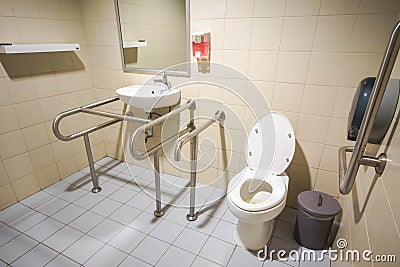 Toilet for people with disability Stock Photo