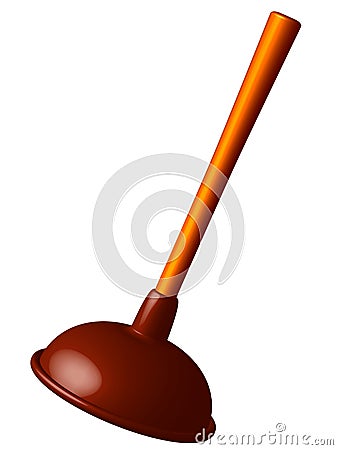 Toilet plunger vector Cartoon Illustration