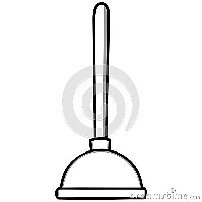 Toilet Plunger Cartoon Illustration Vector Illustration