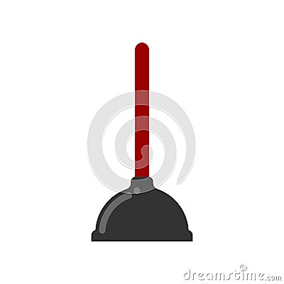 Toilet plunger isolated. Accessory for cleaning. Clean clog in t Vector Illustration