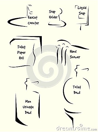 Toilet related icon set Vector Illustration