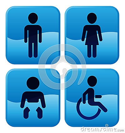 Toilet Restroom Signs Vector Illustration