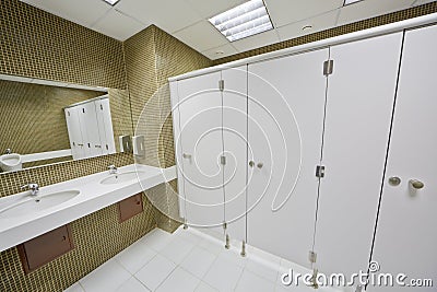 Toilet room in modern busines center Stock Photo