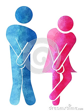 Toilet symbol, bathroom man and woman sign Stock Photo