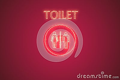 Toilet symbol with fire effect illustration Cartoon Illustration