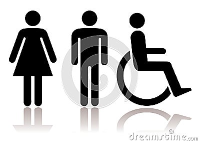 Toilet symbols disabled Stock Photo