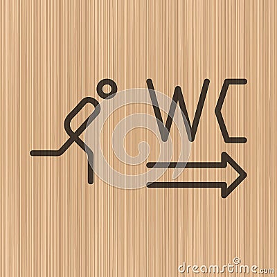 Toilet WC door/wall plate. Vector Illustration