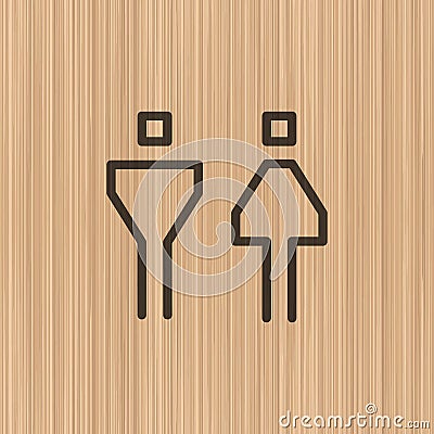 Toilet WC door/wall plate. Vector Illustration