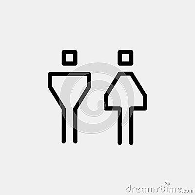 Toilet WC door/wall plate. Vector Illustration