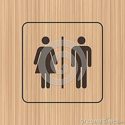 Toilet WC door/wall plate. Vector Illustration