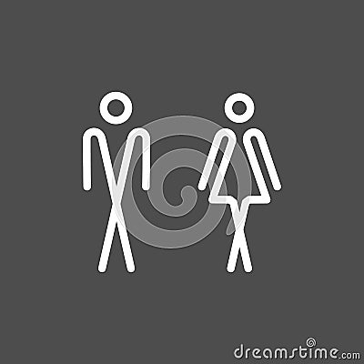 Toilet WC door wall plate. Vector Illustration