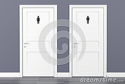 Toilet wc restroom door women men Stock Photo