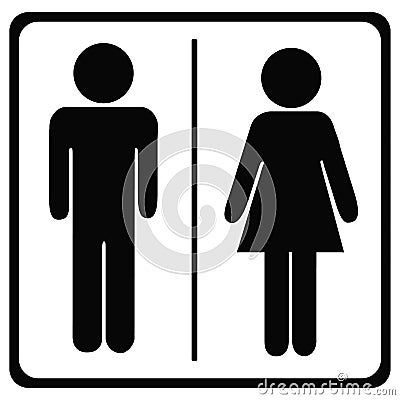 Toilets Icon Unisex - Vector Illustration - Isolated On White Stock Photo