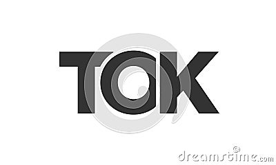 TOK logo design template with strong and modern bold text. Initial based vector logotype featuring simple and minimal typography. Vector Illustration