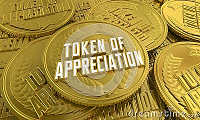 Token of Appreciation Coin Thank You Gratitude Recognition 3d Illustration Stock Photo