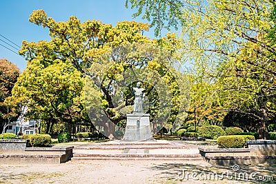 Statue of Hachisuka Iemasa at Tokushima Central Park in Shikoku, Japan Editorial Stock Photo