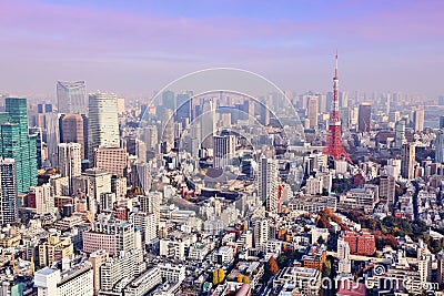 Tokyo city aerial view Editorial Stock Photo