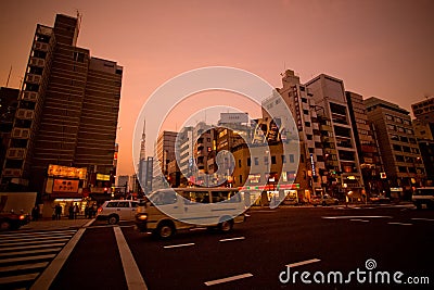 Tokyo city at dusk Editorial Stock Photo