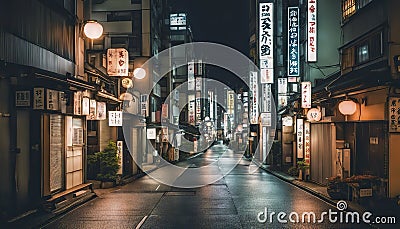 tokyo city in the night, street at night, night scene, city in the night Stock Photo